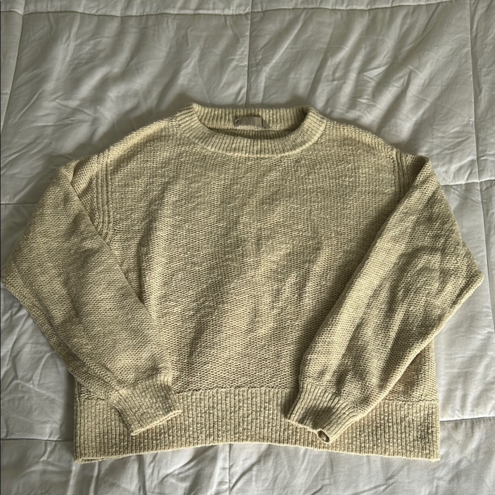 Everlane Cream Crew Neck Sweater